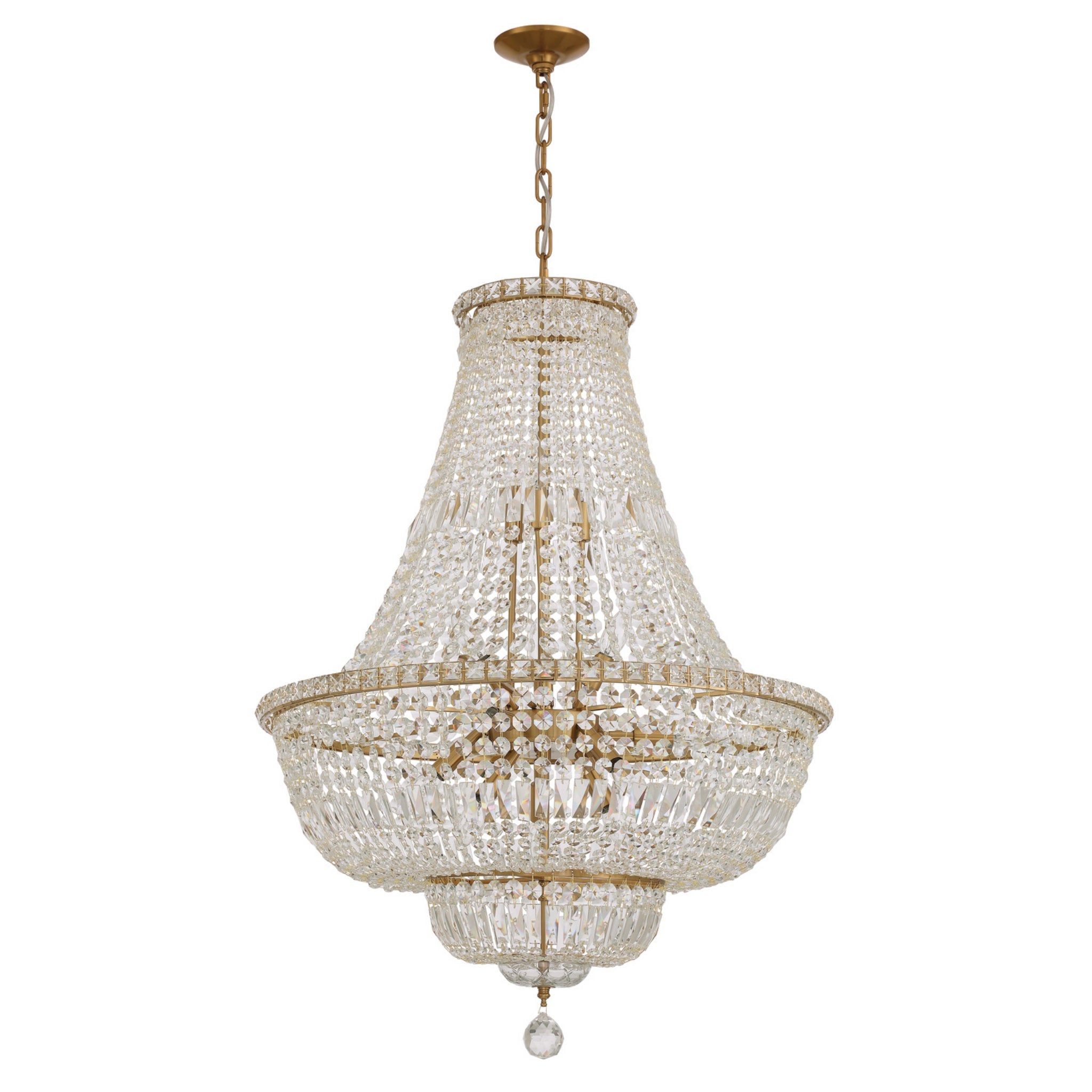 Roslyn 28'' Aged Brass Chandelier Gold 28"W x 39"H x 28"D