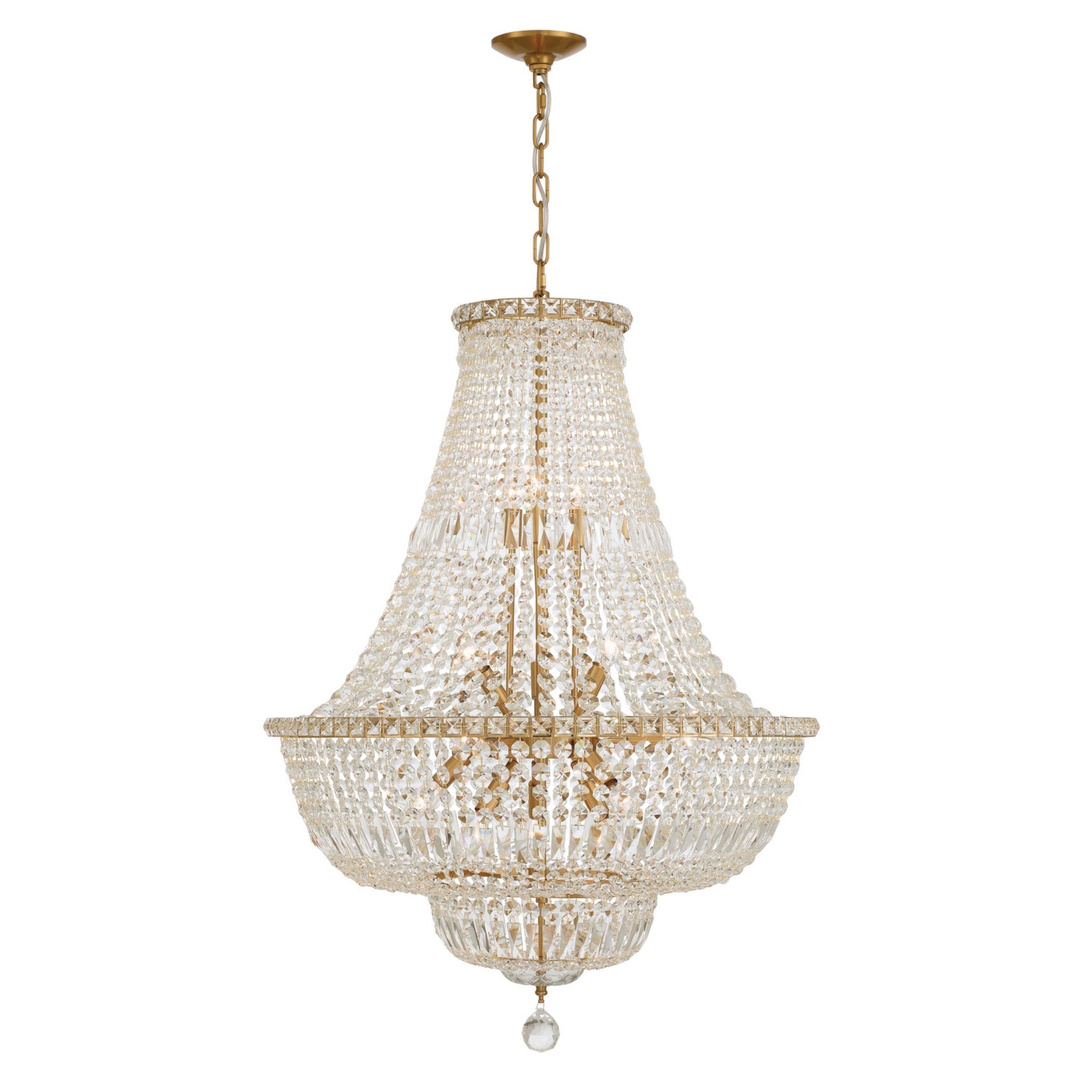 Roslyn 28'' Aged Brass Chandelier Gold 28"W x 39"H x 28"D