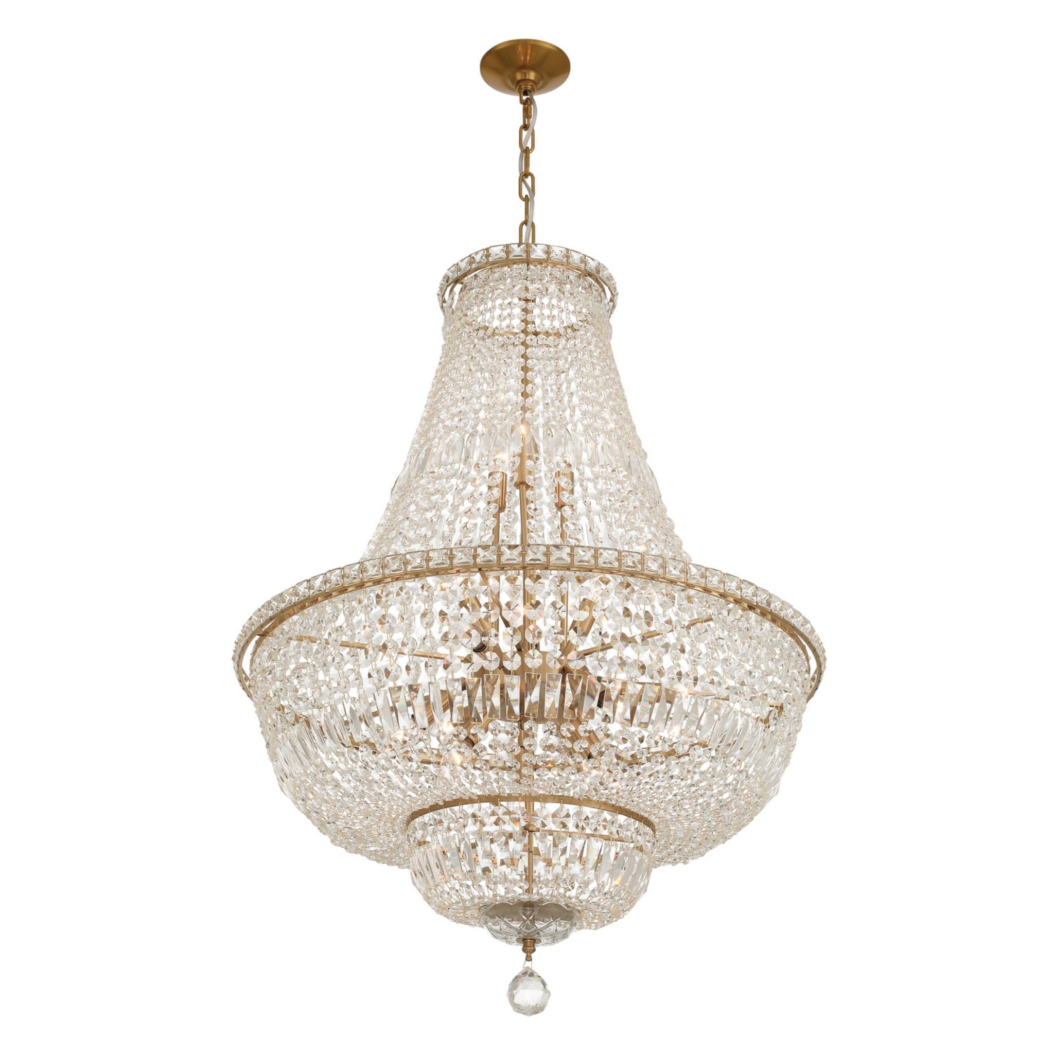 Roslyn 28'' Aged Brass Chandelier Gold 28"W x 39"H x 28"D