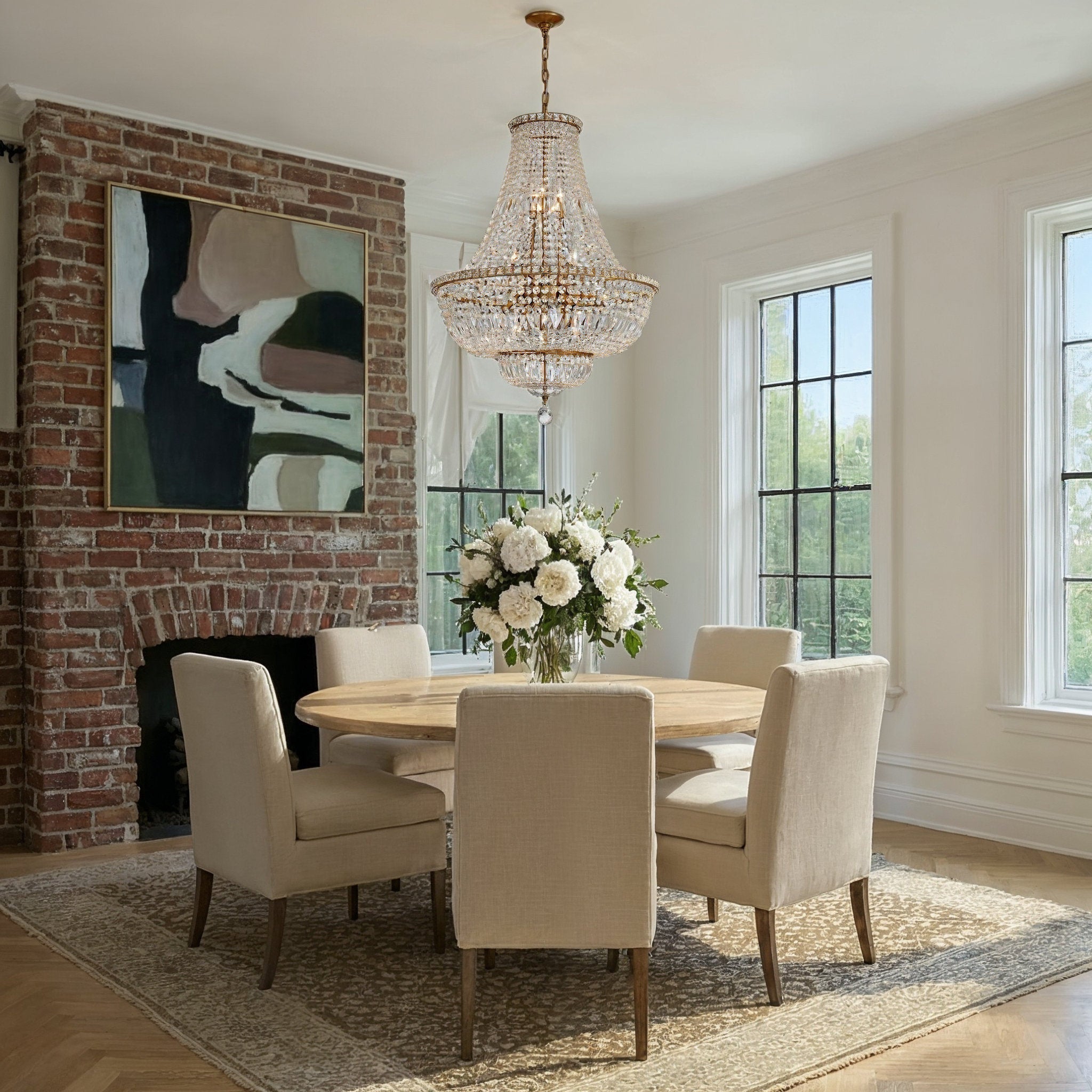 Roslyn 28'' Aged Brass Chandelier Gold 28"W x 39"H x 28"D