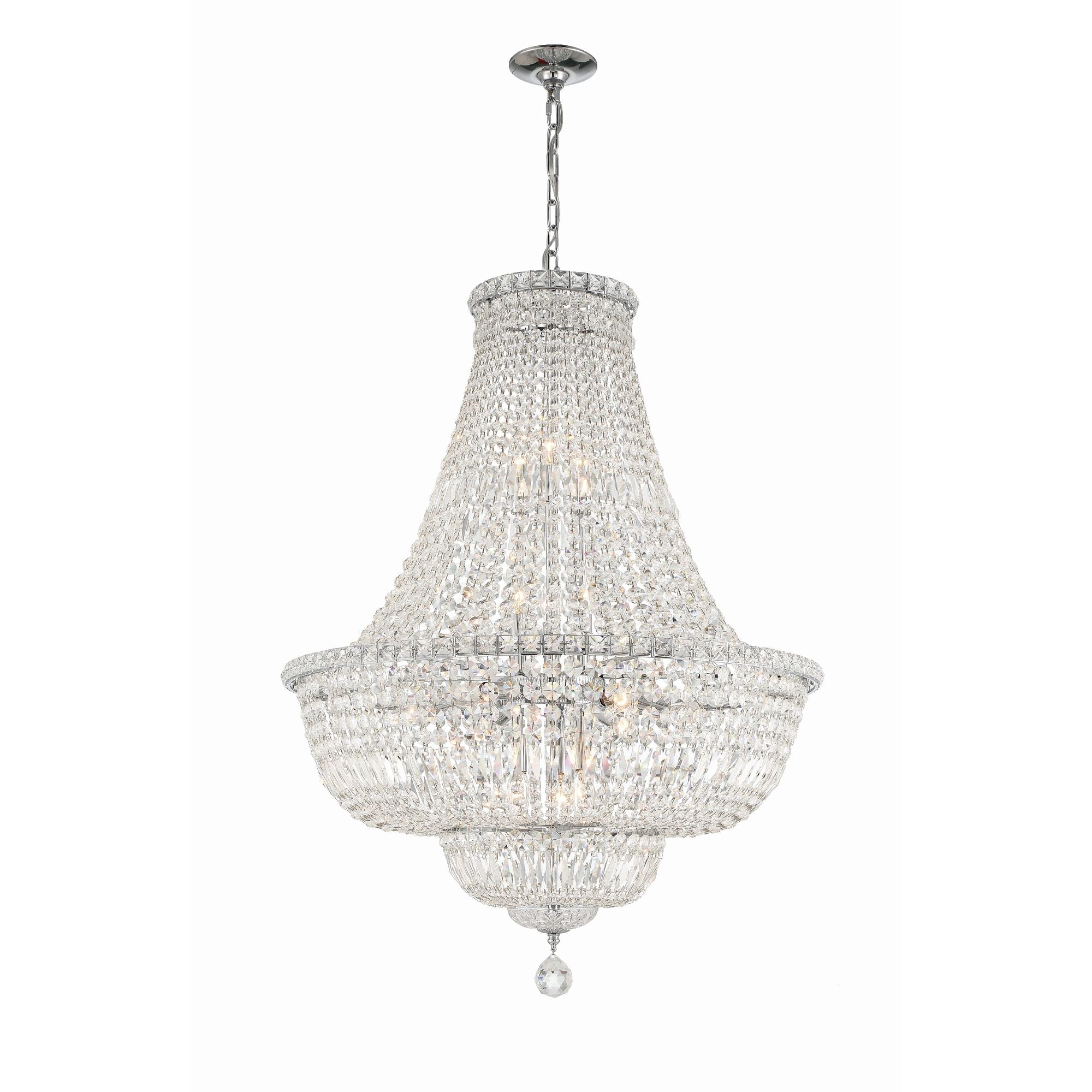 Roslyn 28'' Polished Chrome Chandelier Silver 28"W x 39"H x 28"D