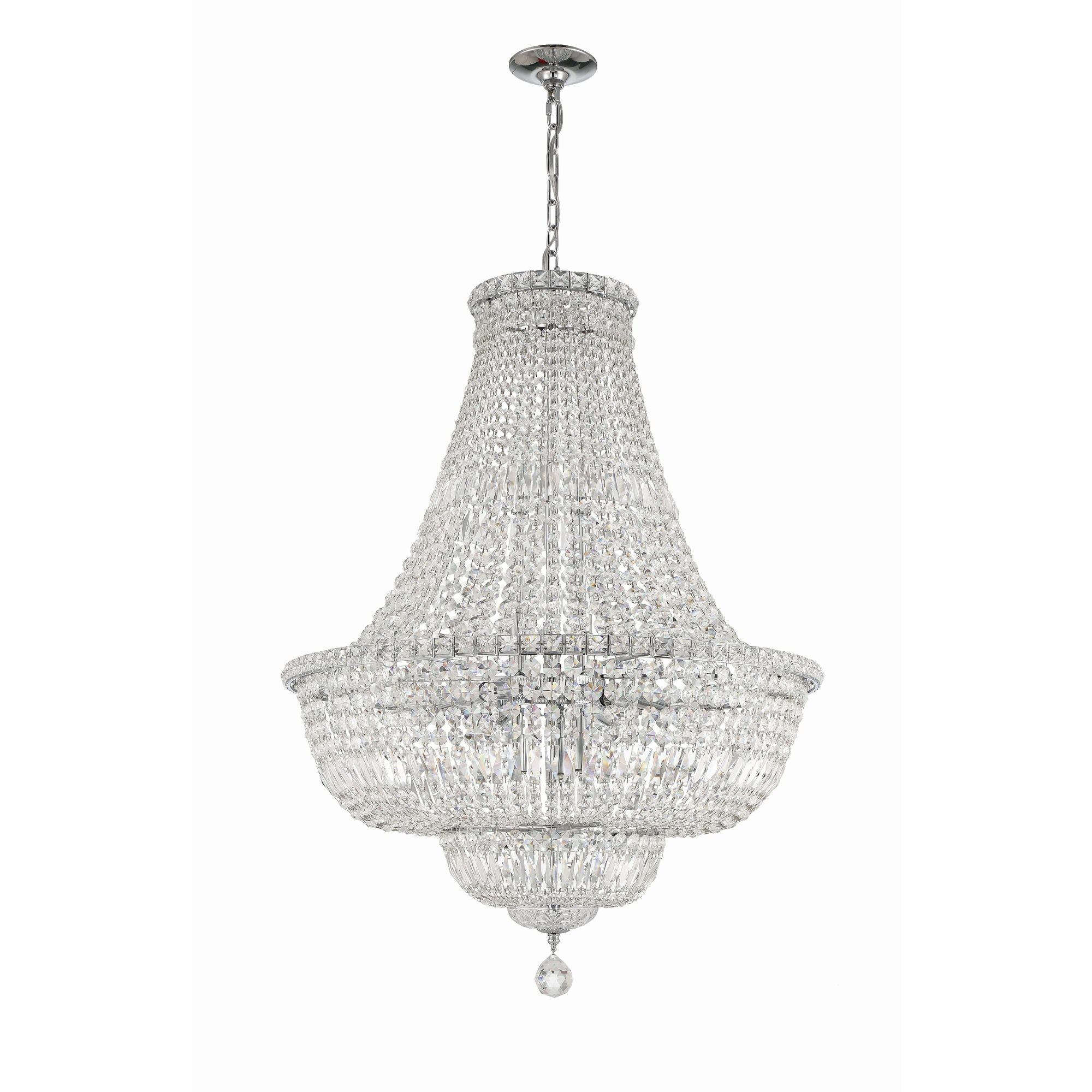 Roslyn 28'' Polished Chrome Chandelier Silver 28"W x 39"H x 28"D