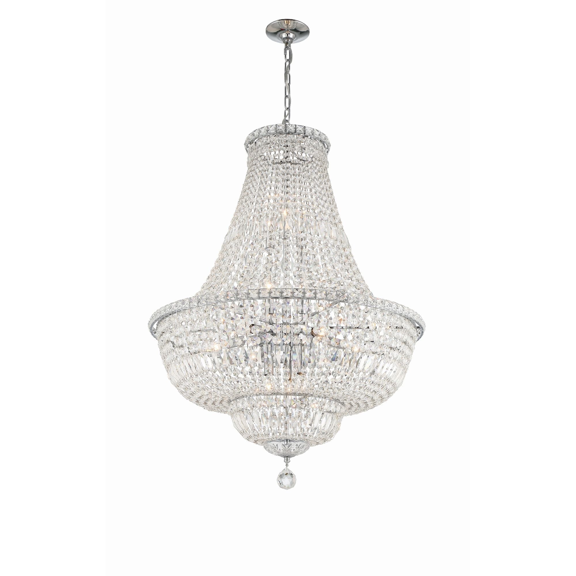 Roslyn 28'' Polished Chrome Chandelier Silver 28"W x 39"H x 28"D
