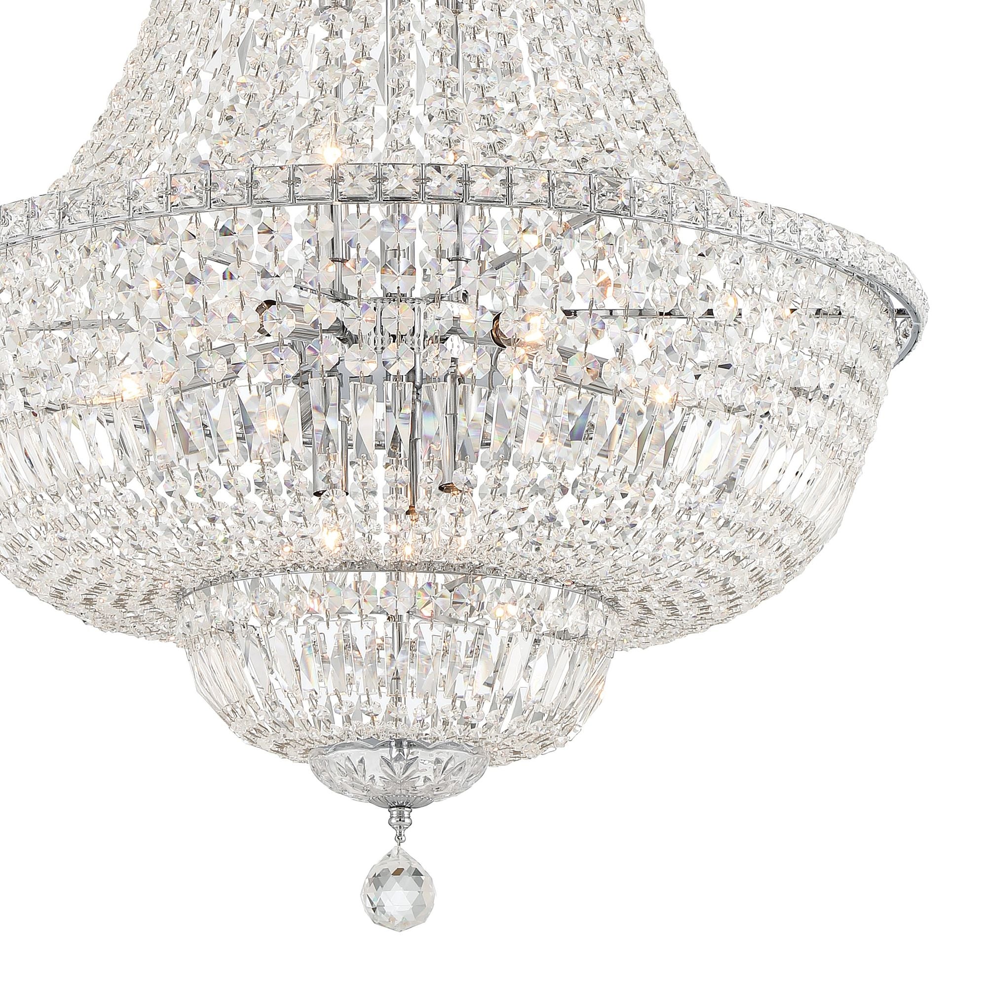 Roslyn 28'' Polished Chrome Chandelier Silver 28"W x 39"H x 28"D