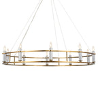 Rosalind?50" Wide Brushed Natural Brass 10-Light Chandelier