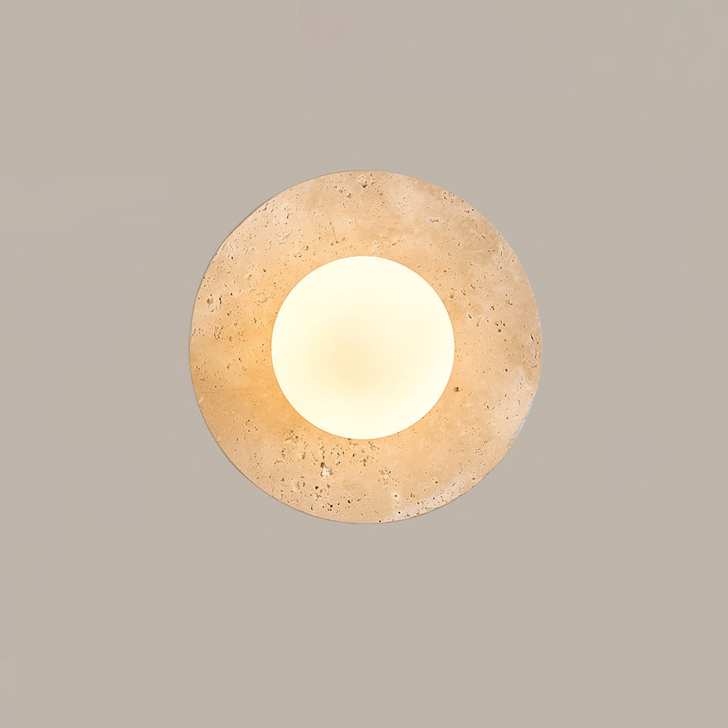 Selvara Travertine Globe Wall Sconce