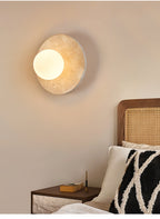 Selvara Travertine Globe Wall Sconce