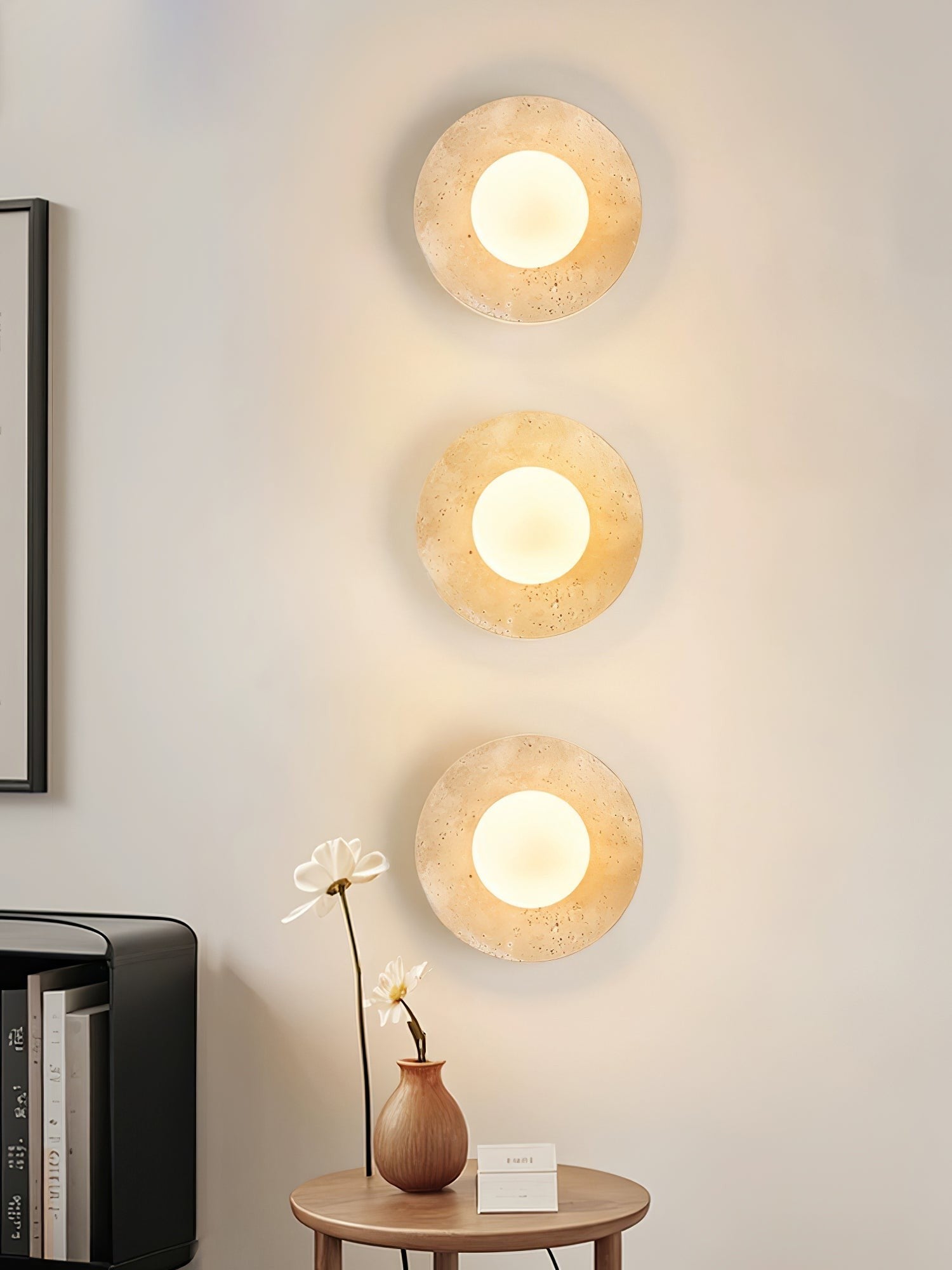 Selvara Travertine Globe Wall Sconce