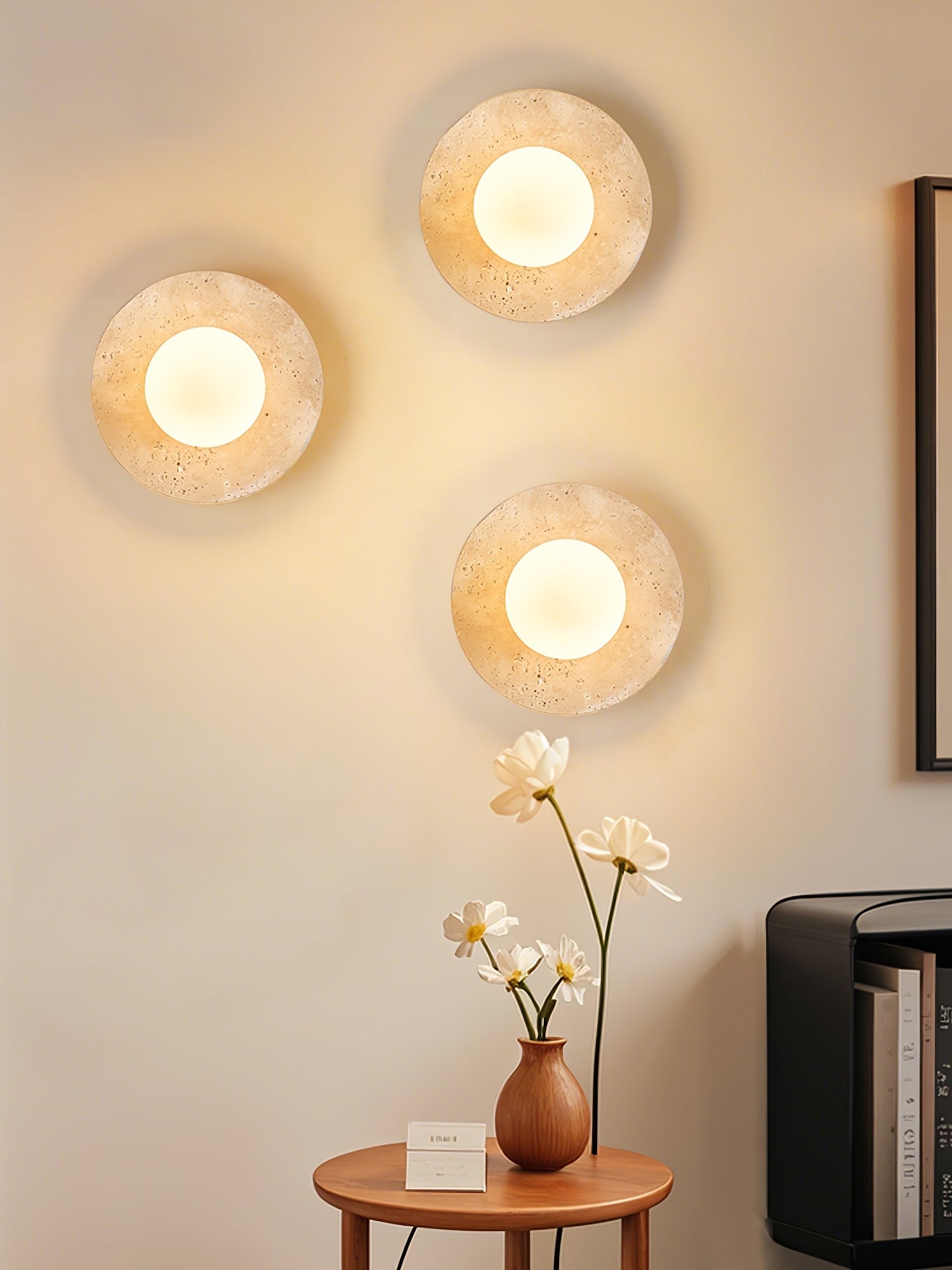 Selvara Travertine Globe Wall Sconce