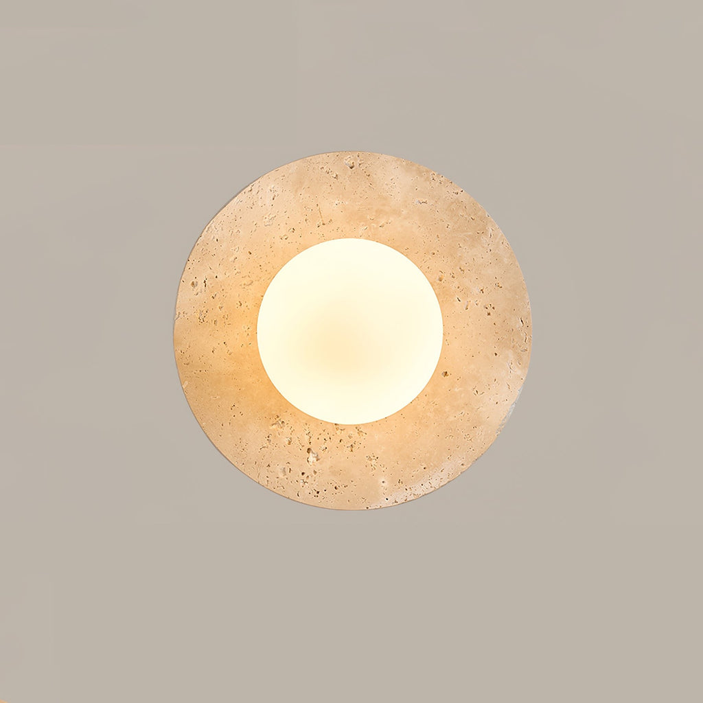 Selvara Travertine Globe Wall Sconce
