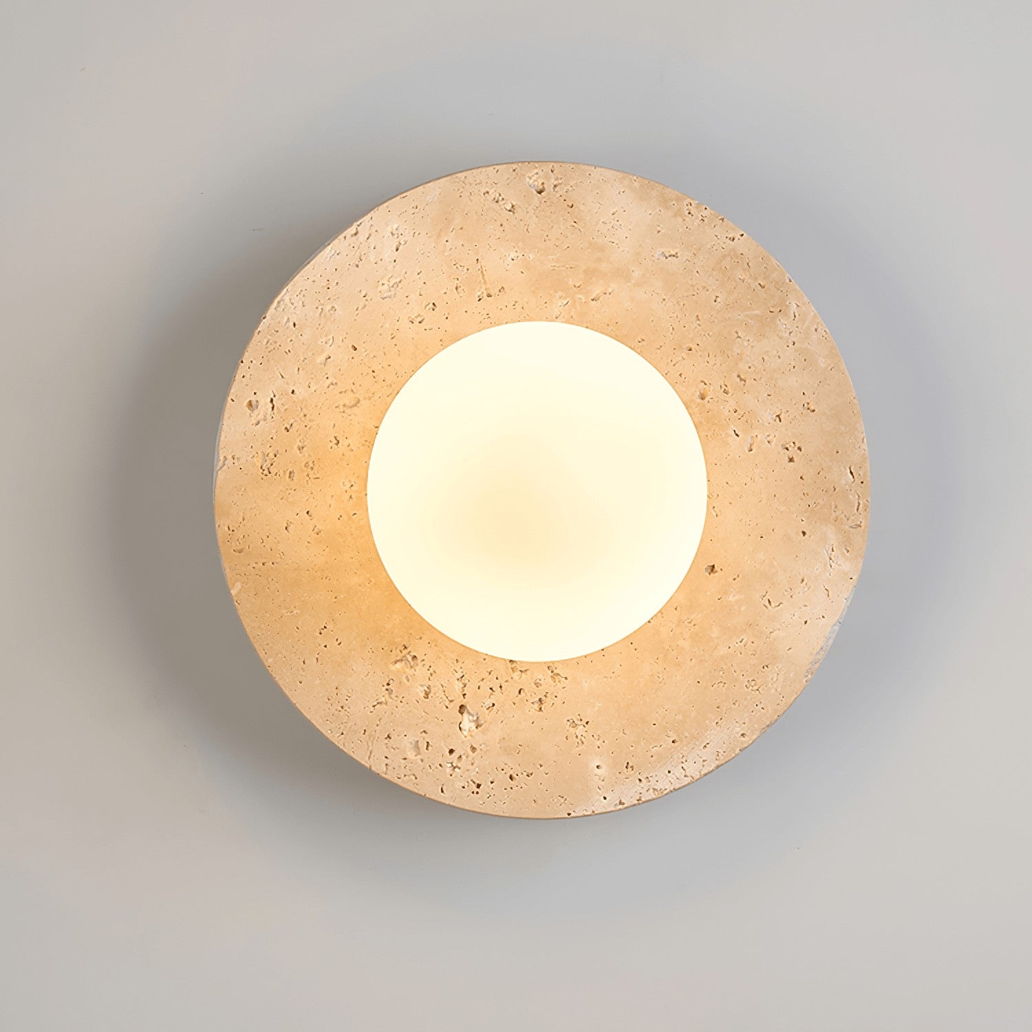 Selvara Travertine Globe Wall Sconce