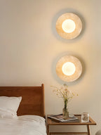 Selvara Travertine Globe Wall Sconce