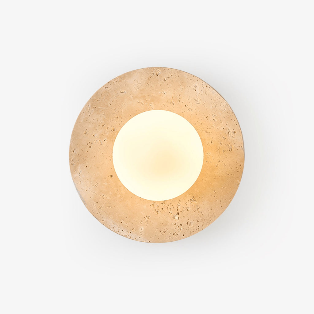 Selvara Travertine Globe Wall Sconce