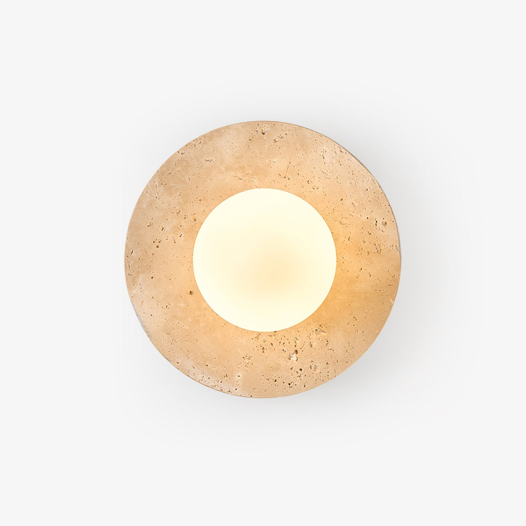 Selvara Travertine Globe Wall Sconce