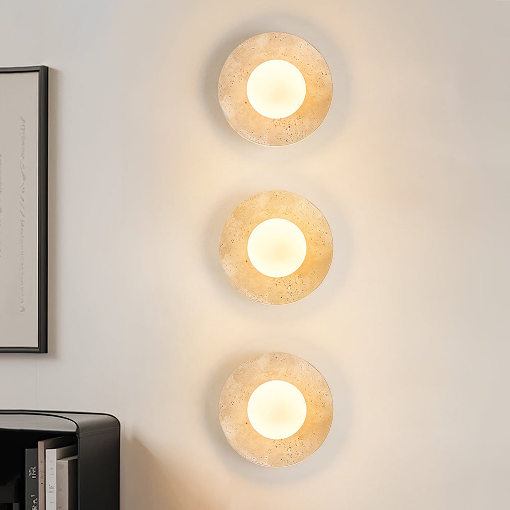 Selvara Travertine Globe Wall Sconce