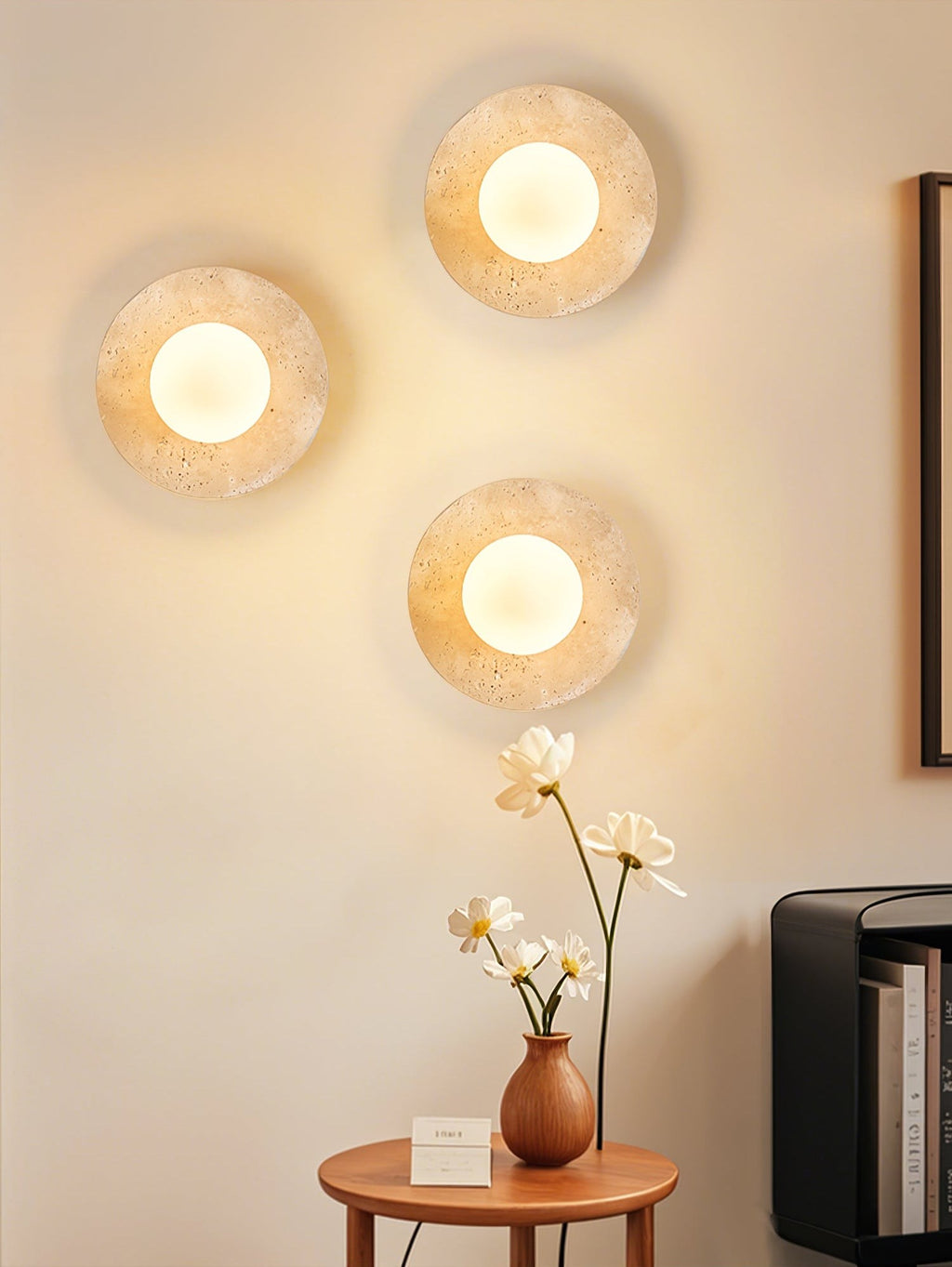 Selvara Travertine Globe Wall Sconce