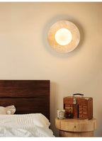 Selvara Travertine Globe Wall Sconce