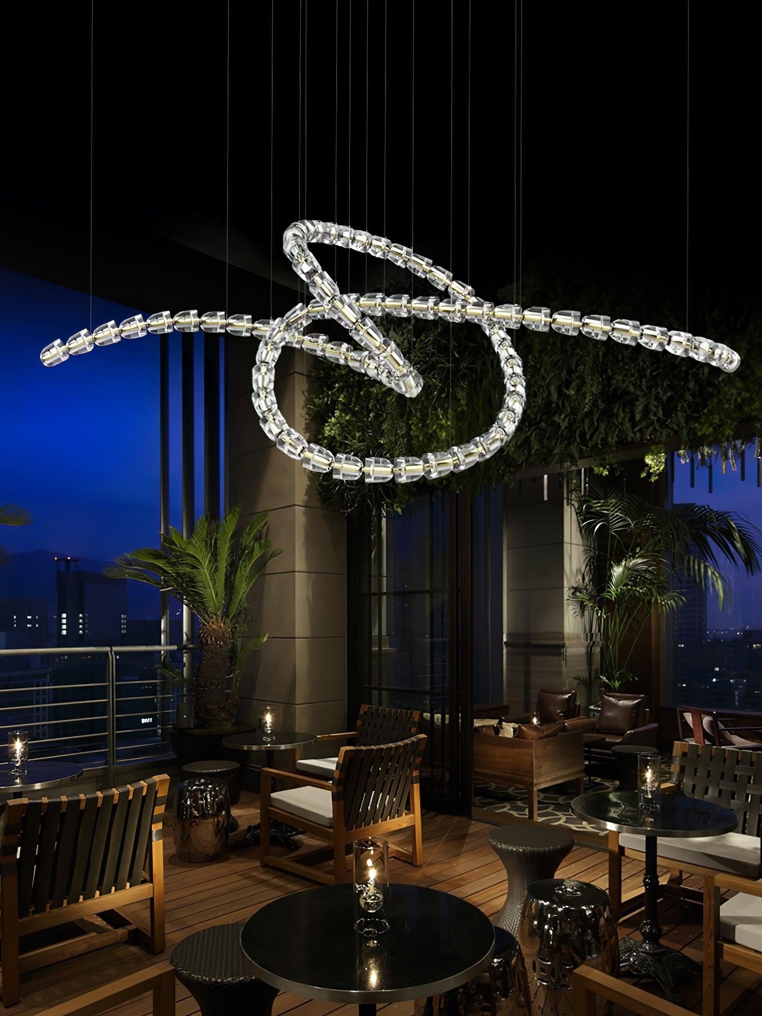 Serpentina Crystal Ribbon Chandelier