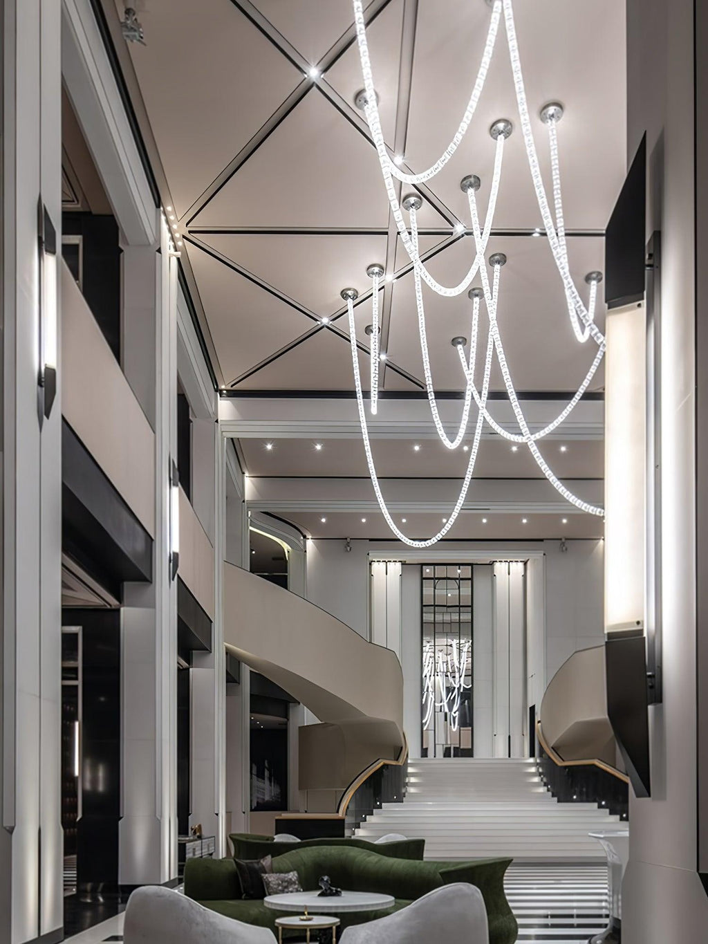 Serpentina Crystal Ribbon Chandelier
