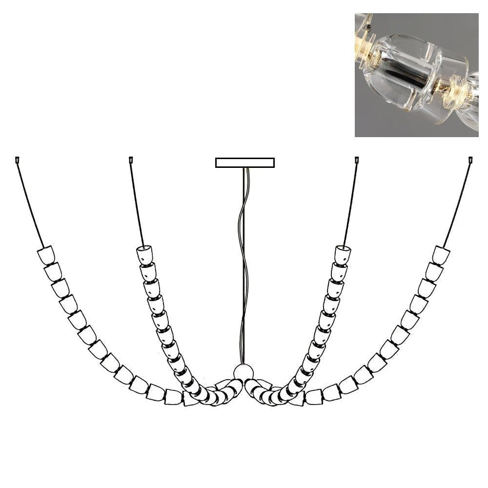 Serpentina Crystal Ribbon Chandelier