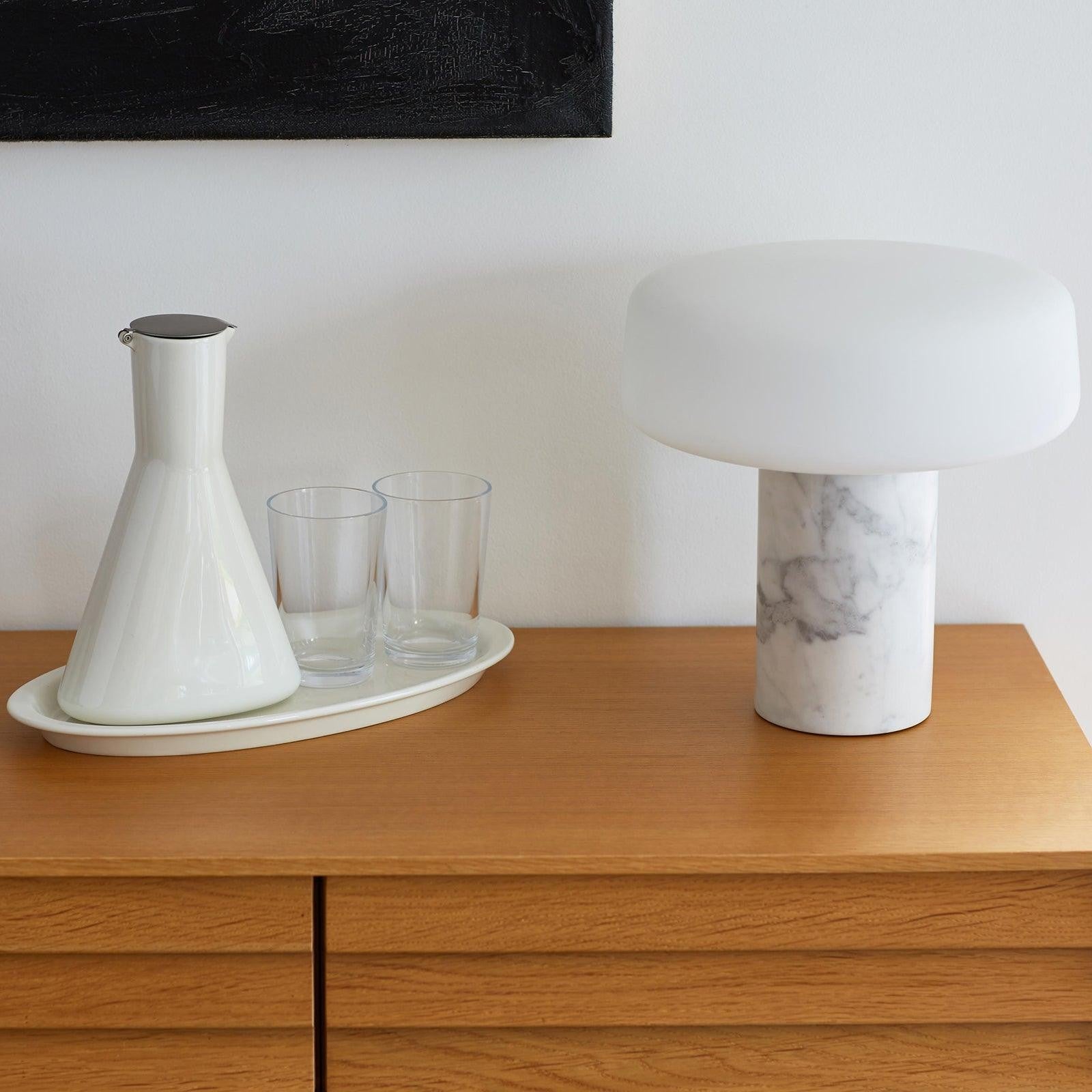 Solid Marble Cylinder Table Lamp
