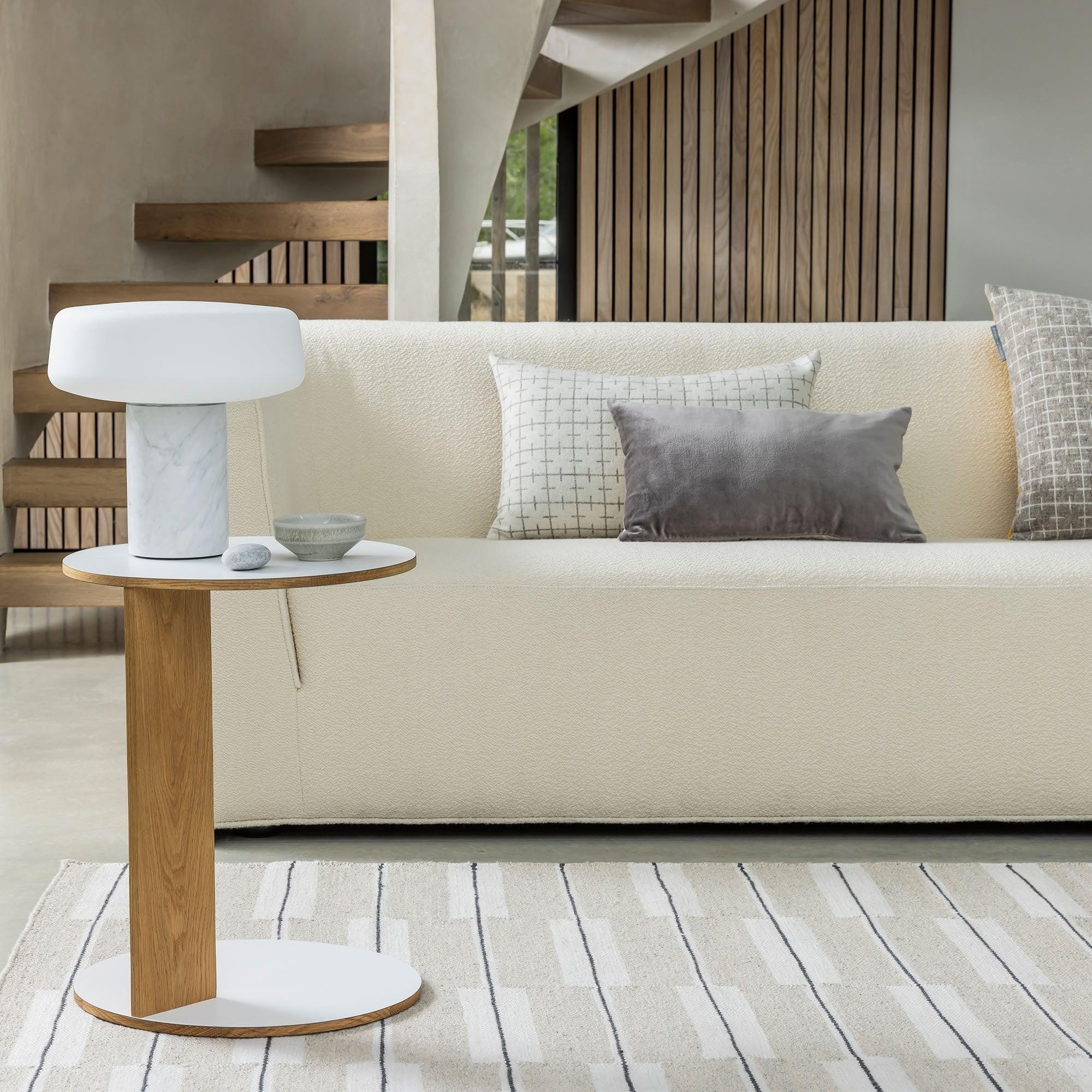 Solid Marble Cylinder Table Lamp