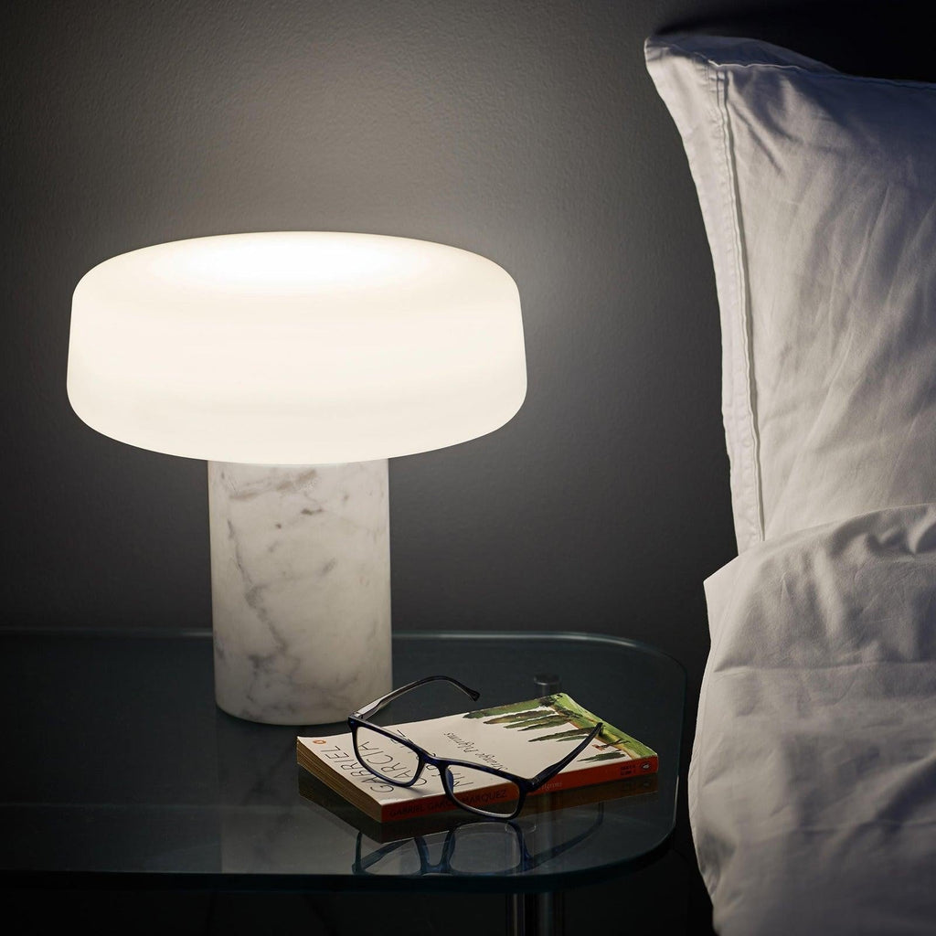 Solid Marble Cylinder Table Lamp