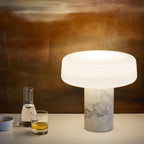 Solid Marble Cylinder Table Lamp