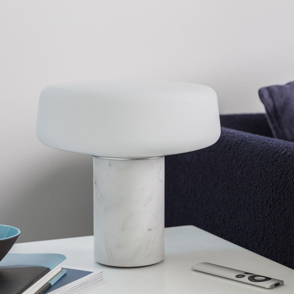 Solid Marble Cylinder Table Lamp