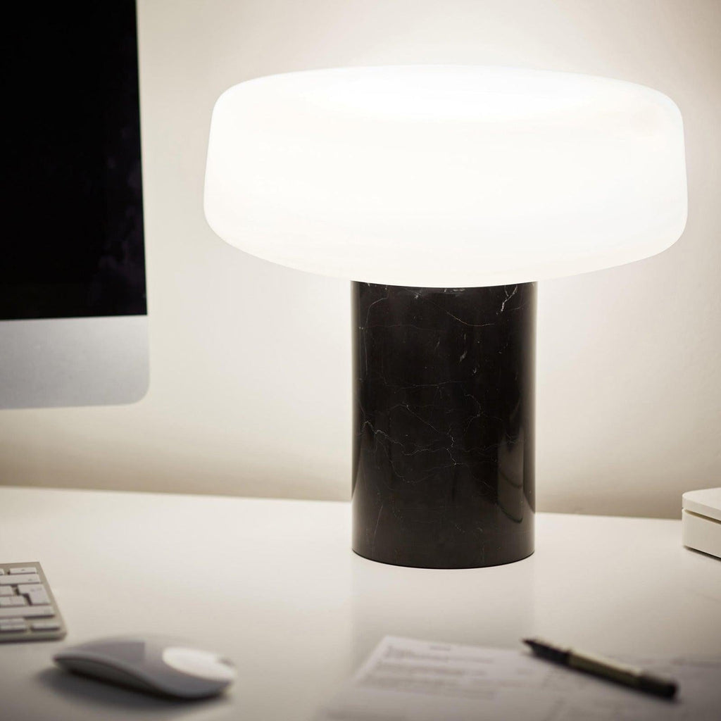 Solid Marble Cylinder Table Lamp