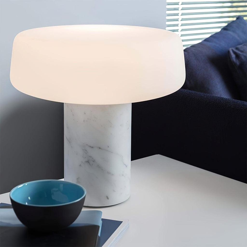 Solid Marble Cylinder Table Lamp