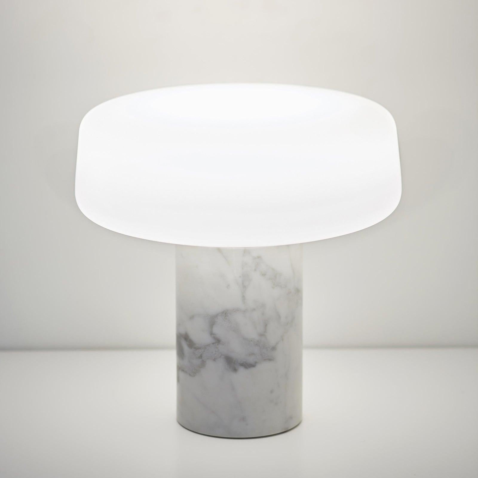 Solid Marble Cylinder Table Lamp