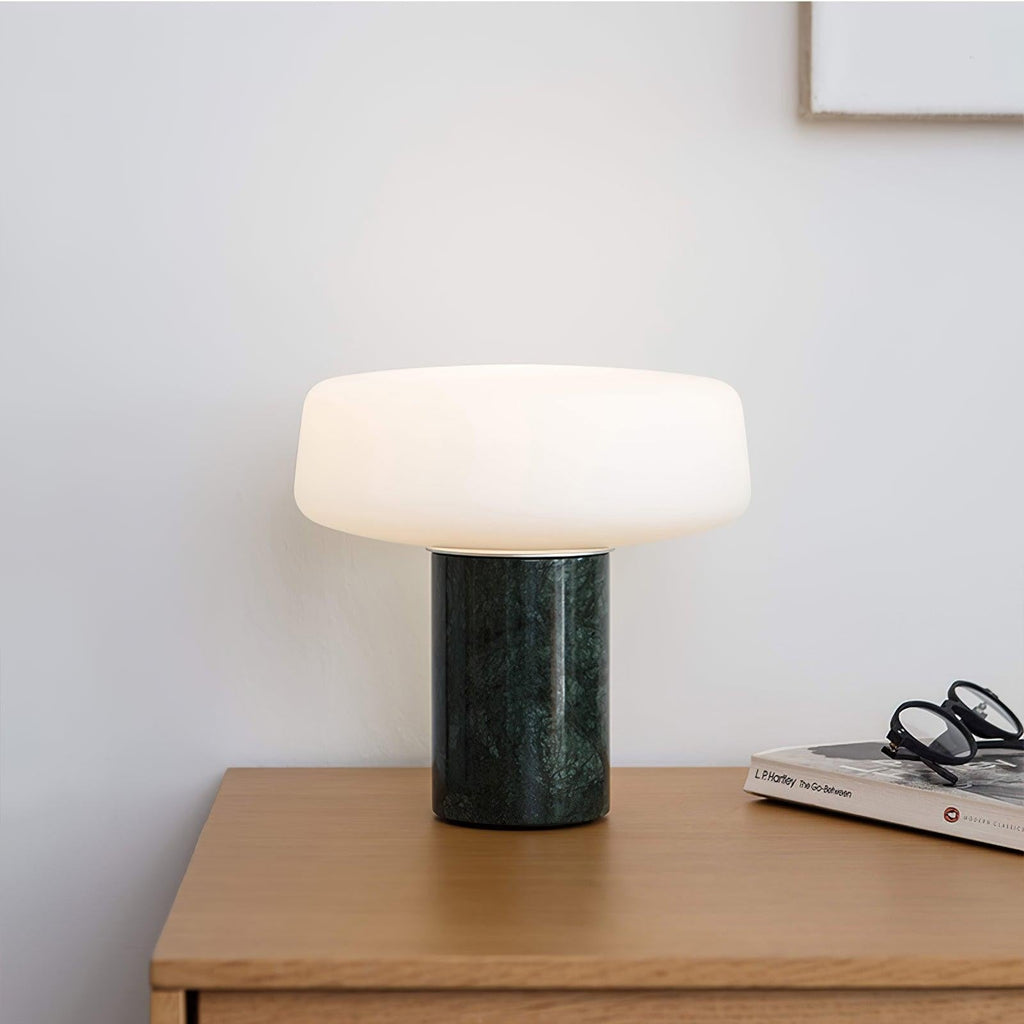 Solid Marble Cylinder Table Lamp