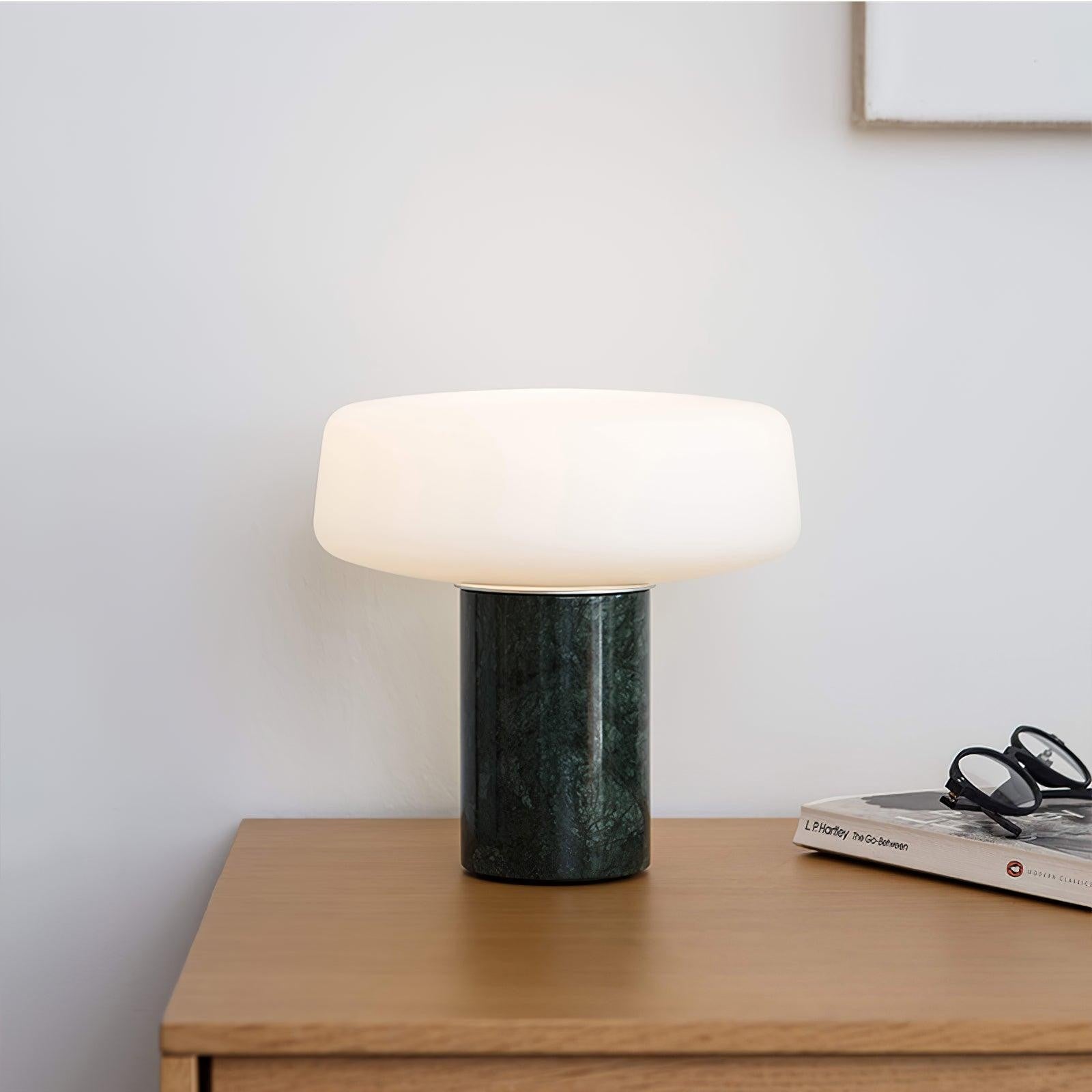 Solid Marble Cylinder Table Lamp