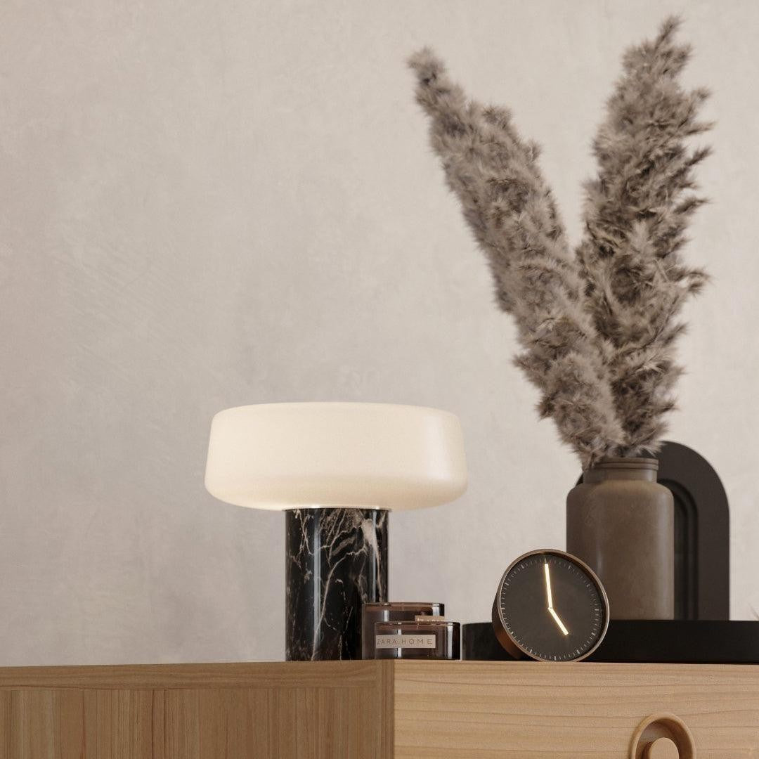 Solid Marble Cylinder Table Lamp