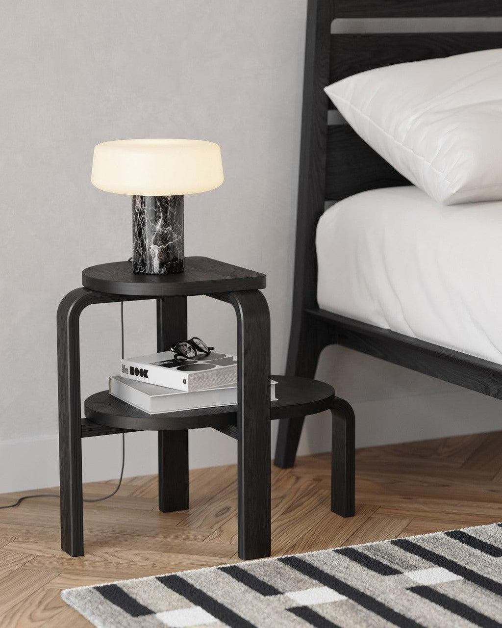 Solid Marble Cylinder Table Lamp