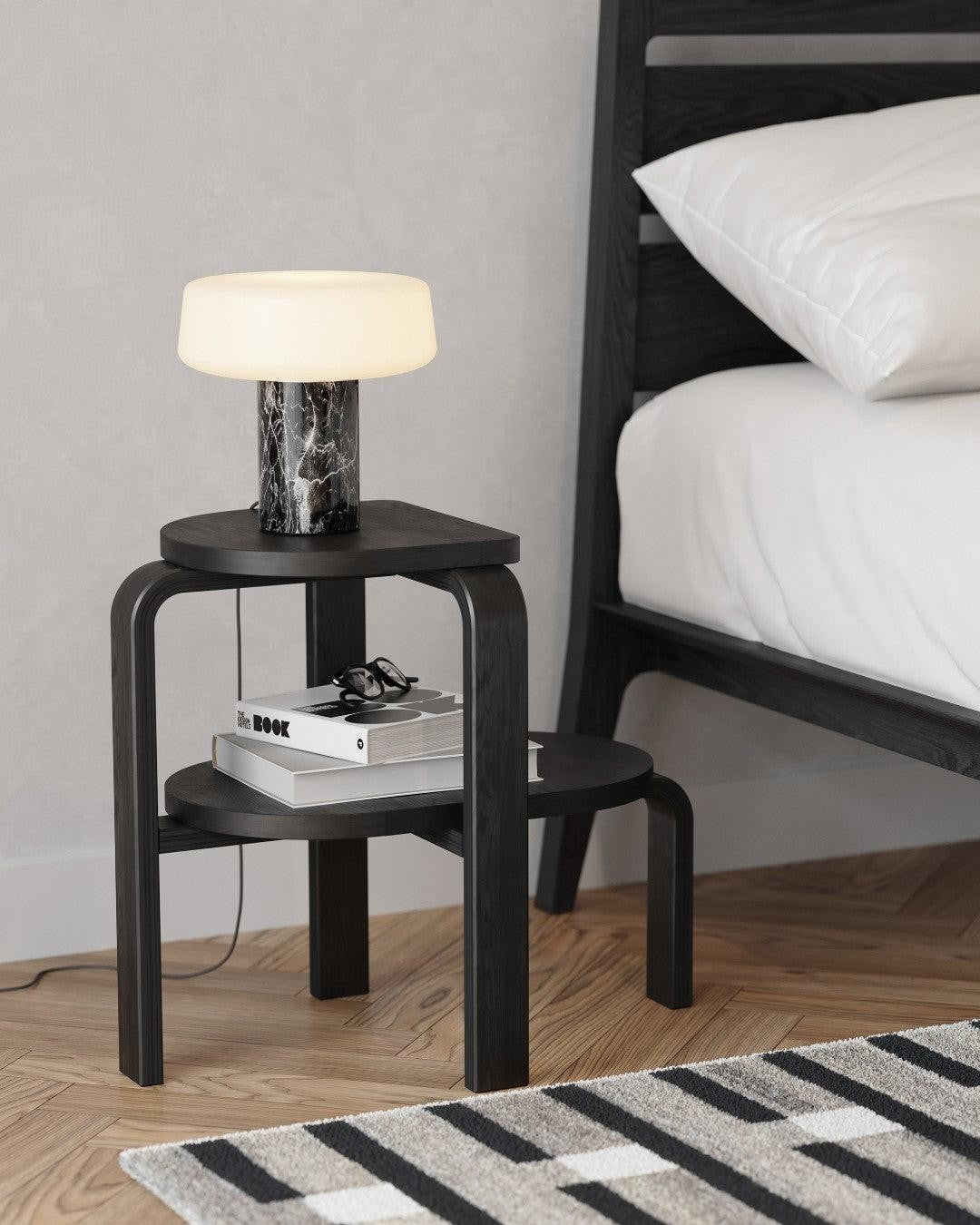 Solid Marble Cylinder Table Lamp