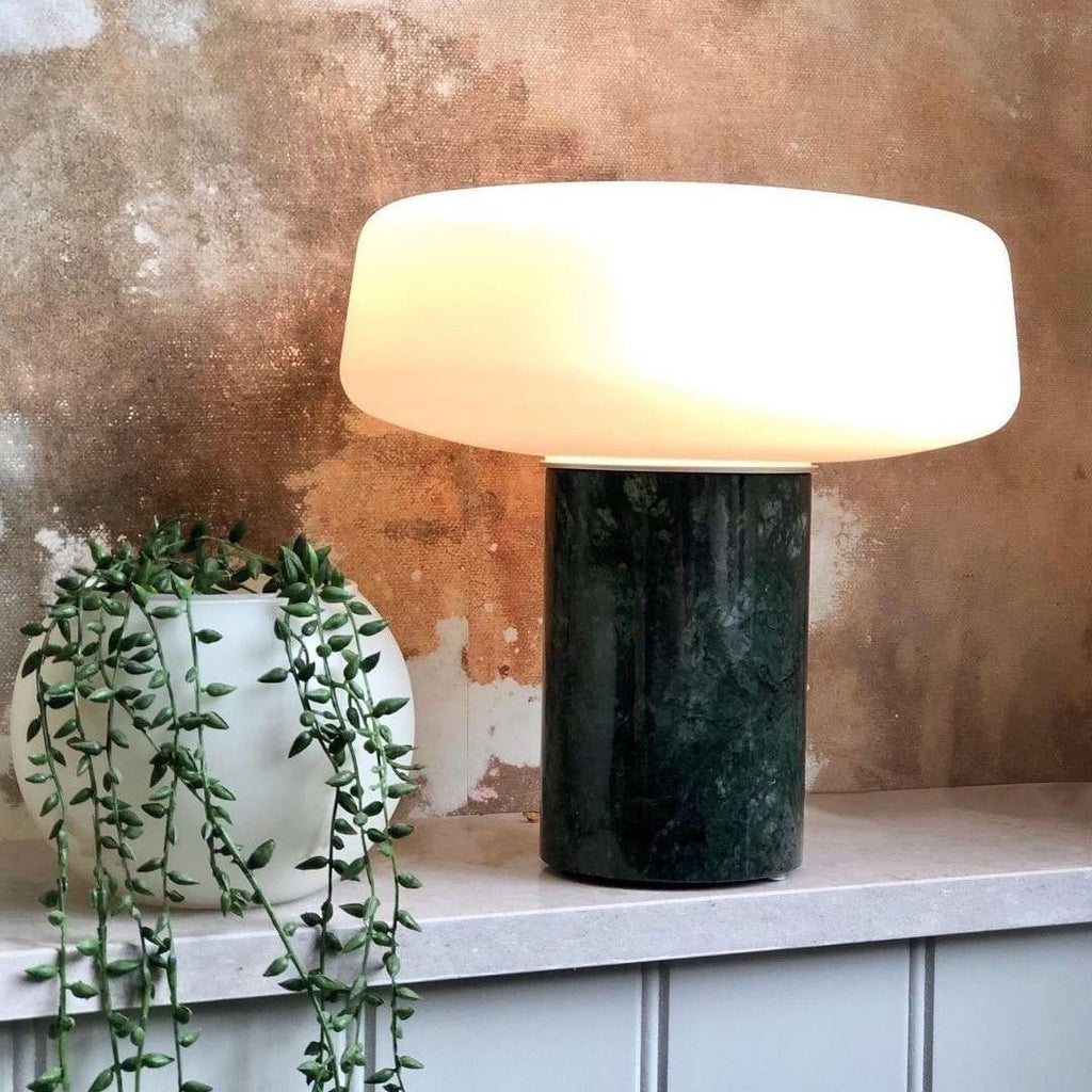 Solid Marble Cylinder Table Lamp