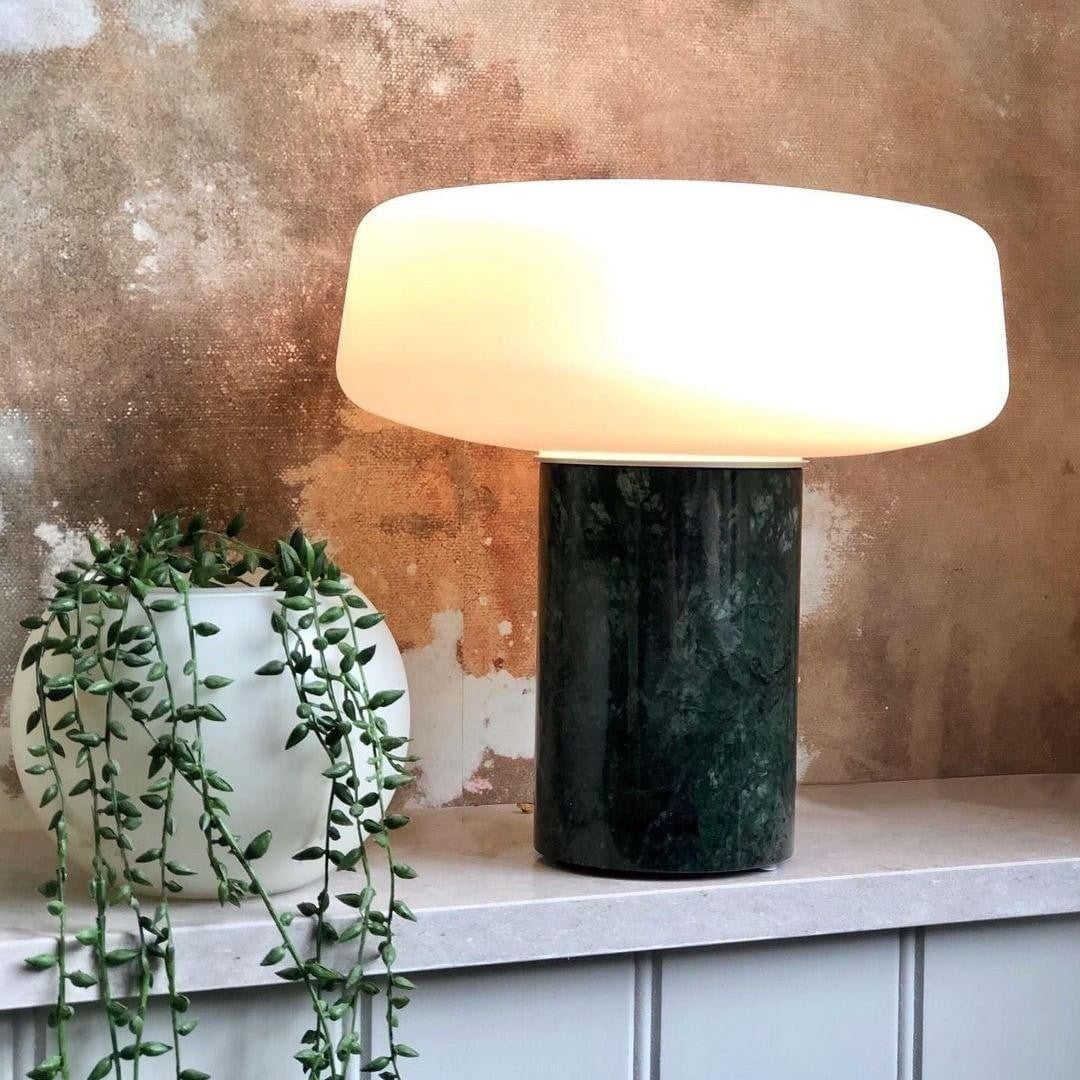 Solid Marble Cylinder Table Lamp