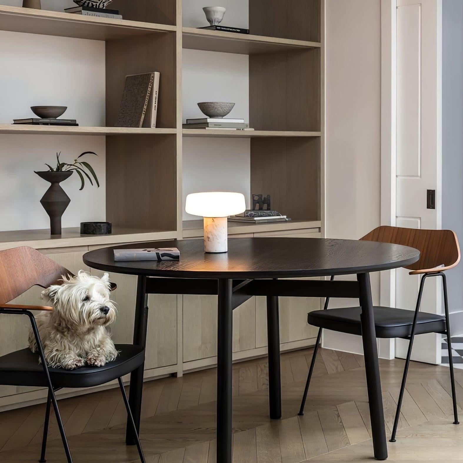 Solid Marble Cylinder Table Lamp