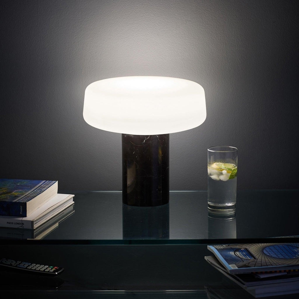 Solid Marble Cylinder Table Lamp