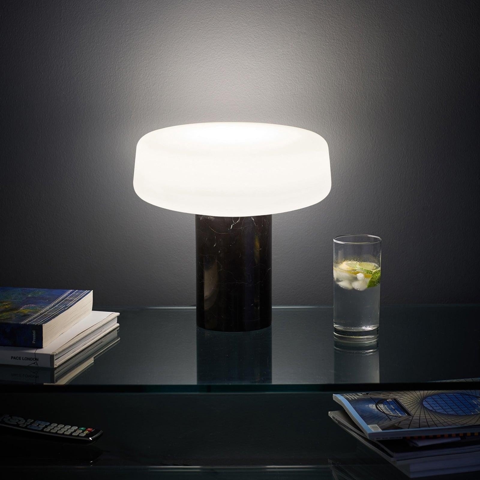 Solid Marble Cylinder Table Lamp