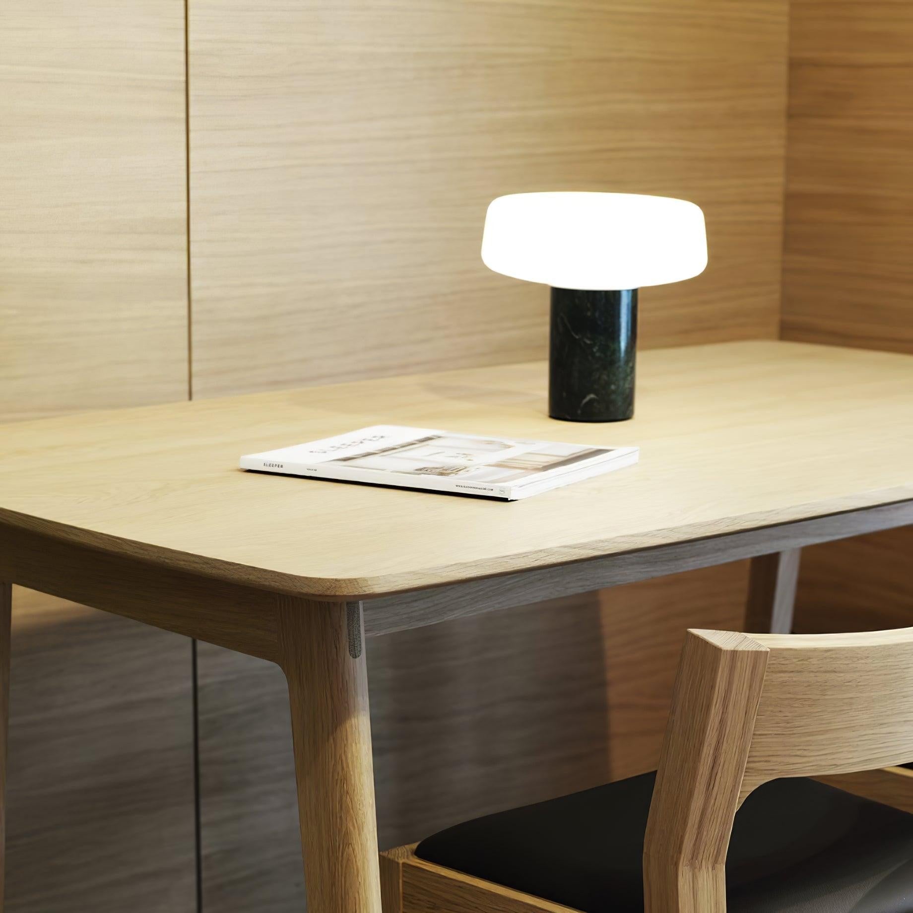Solid Marble Cylinder Table Lamp