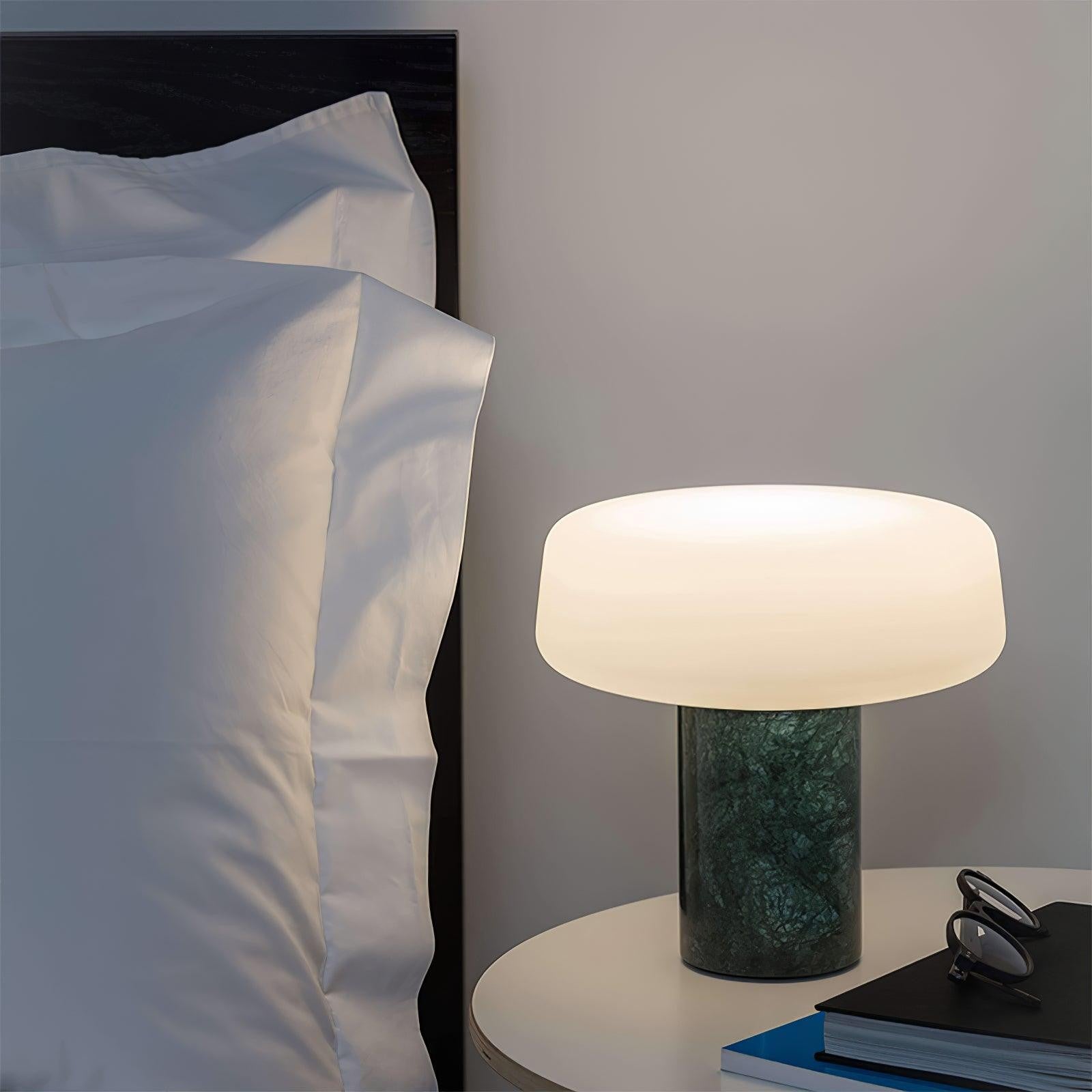 Solid Marble Cylinder Table Lamp