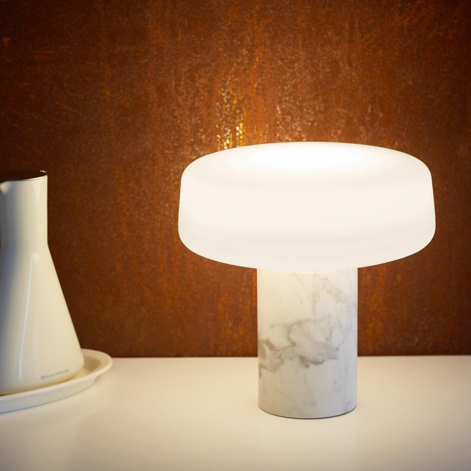 Solid Marble Cylinder Table Lamp