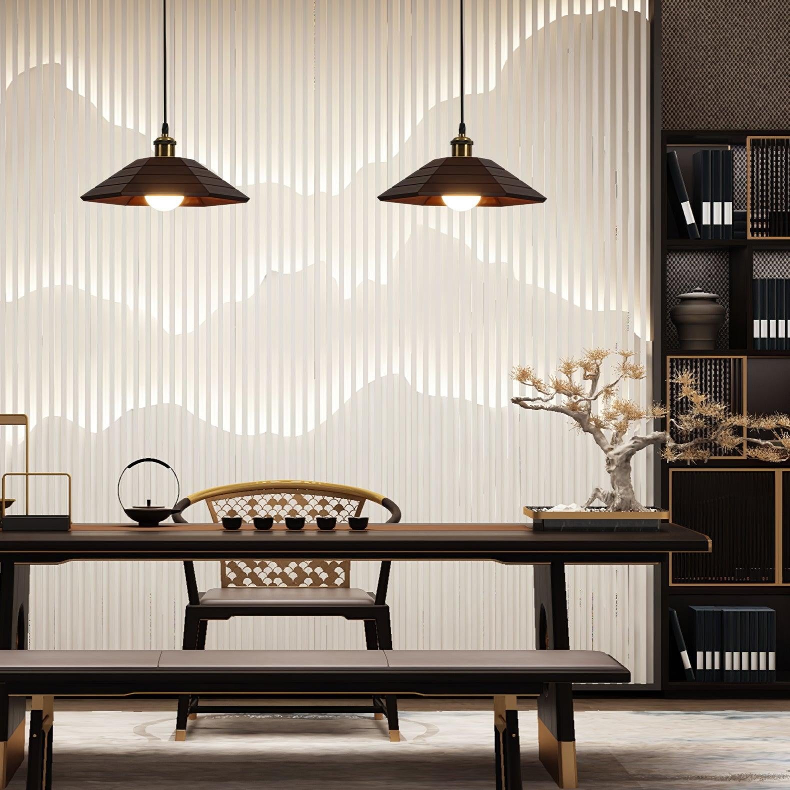 Solmere Wooden Dome Pendant