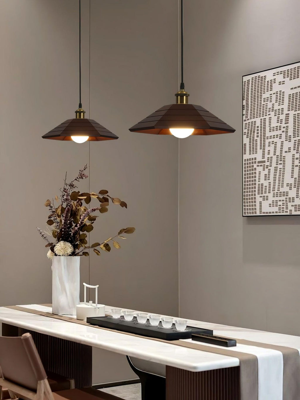 Solmere Wooden Dome Pendant