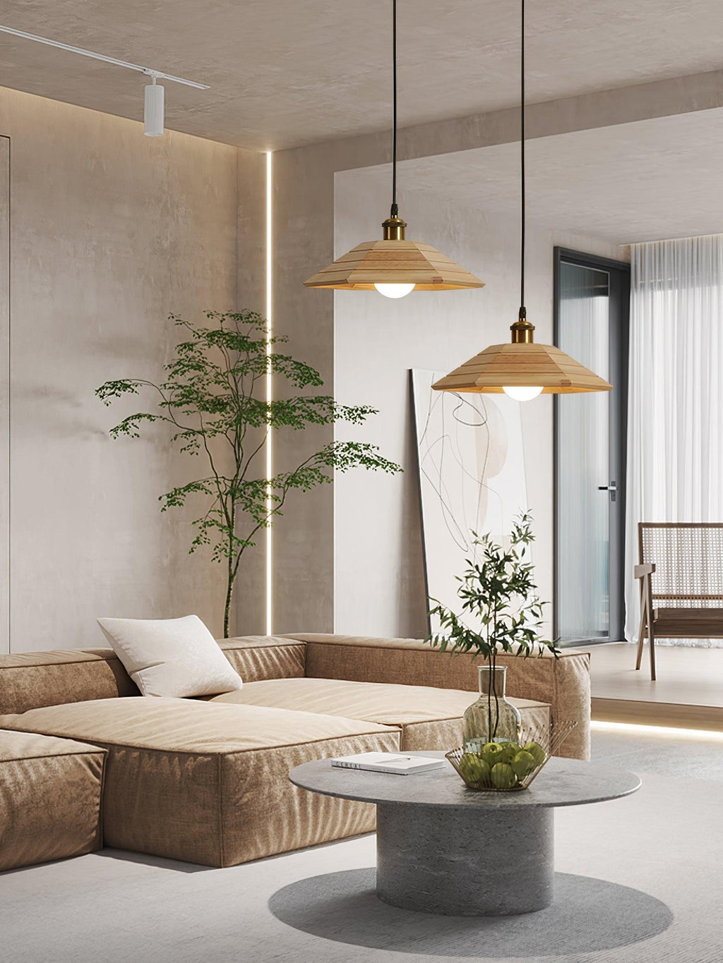 Solmere Wooden Dome Pendant