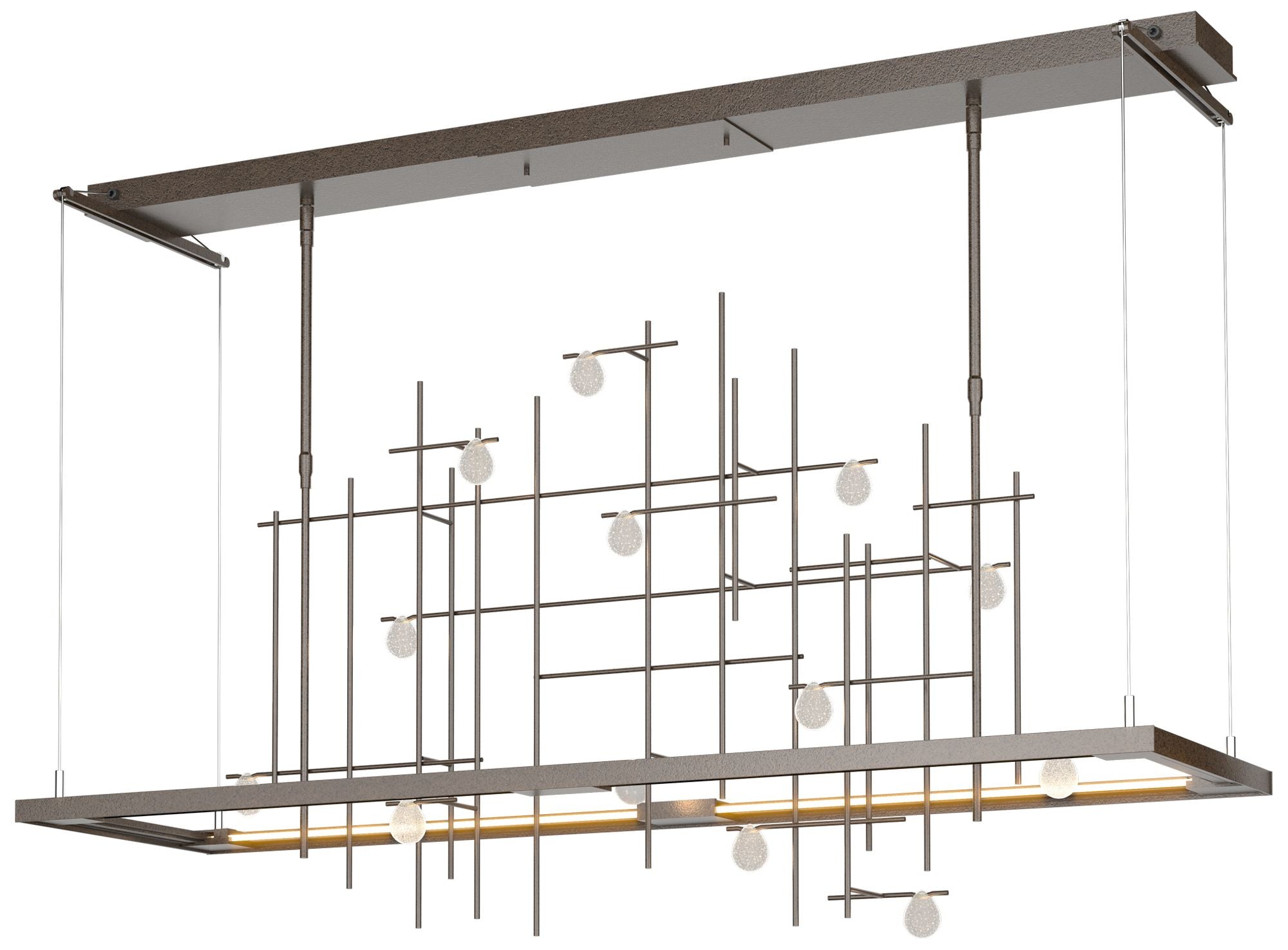 Spring 53.4"W Oil Rubbed Bronze Standard LED Pendant w/ Clear Bubble S