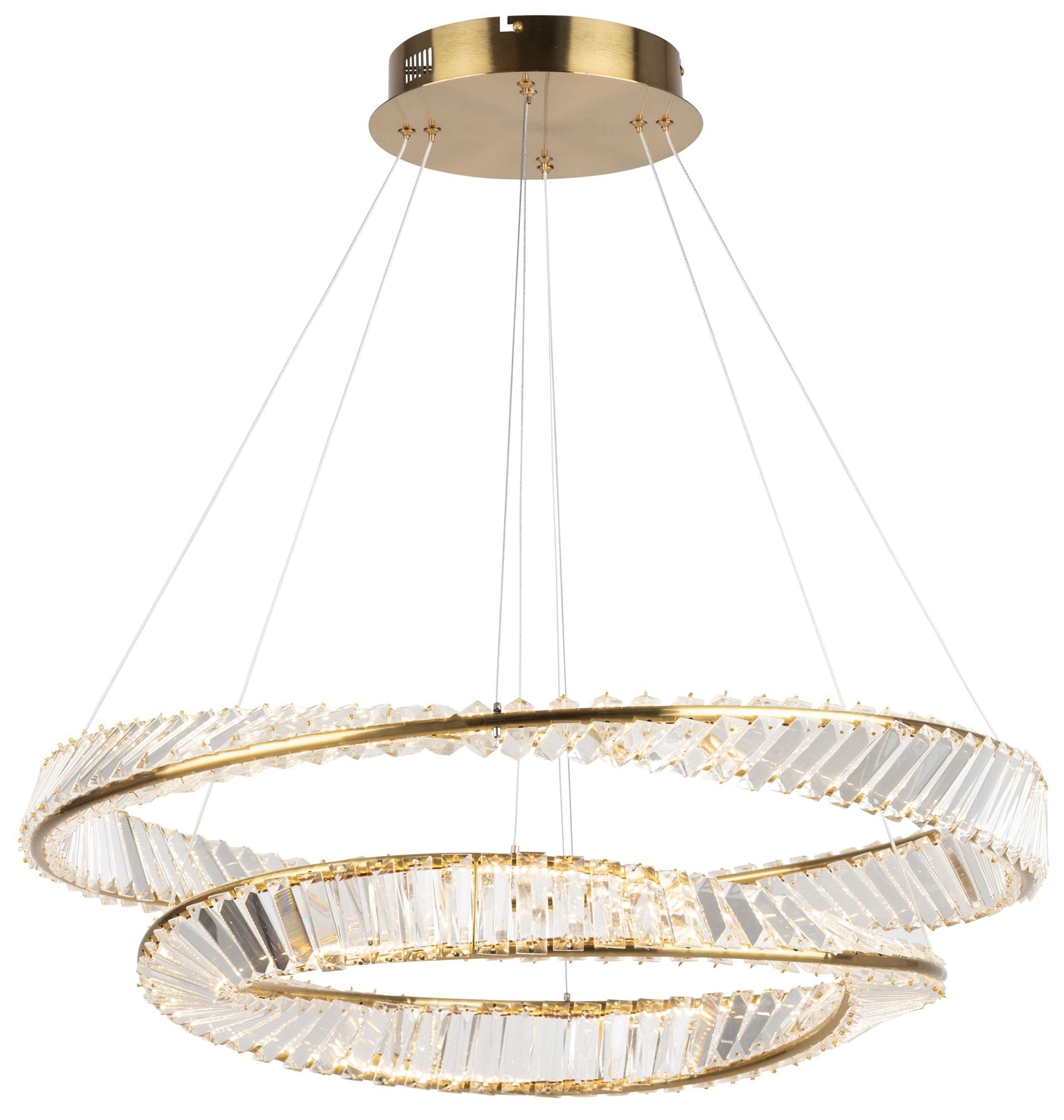 Stella 16" Wide Brushed Brass 65W LED Chandelier
